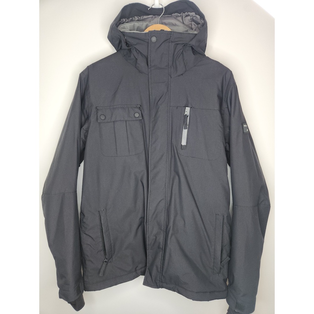 Quiksilver Mission Solid Ski Snowboard Jacket Mens Small Black 10K EQYTJ03068